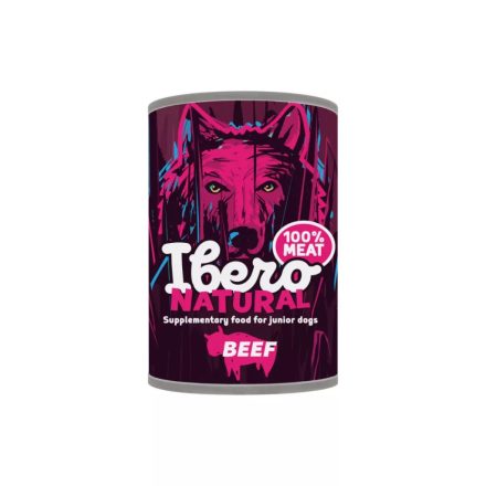 Ibero Natural konzerv kölyökkutyáknak 100% marhahús 400 gr