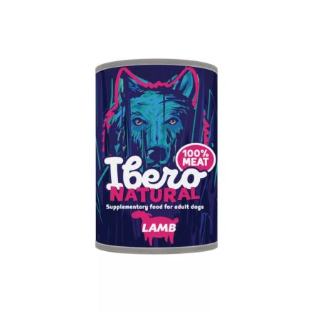 Ibero Natural konzerv felnőtt kutyáknak 100% hús báránnyal 400 gr