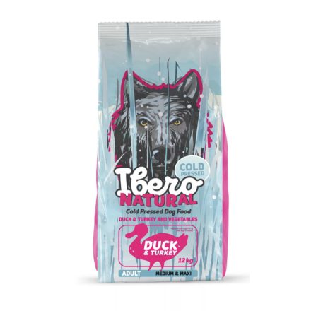 Ibero Hidegen sajtolt kutyatáp adult M/L DUCK 12 Kg