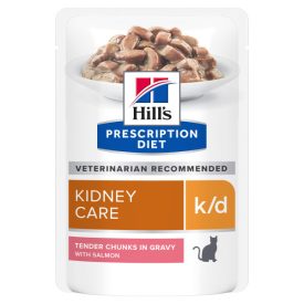   Hill's PD Feline K/D Pouch Salmon 12x85g (vesebeteg cicáknak)