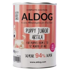   ALDOG® PUPPY-JUNIOR ARTICA LAZACOS MONOPROTEINES KÖLYÖK KUTYA PÁSTÉTOM 400 g