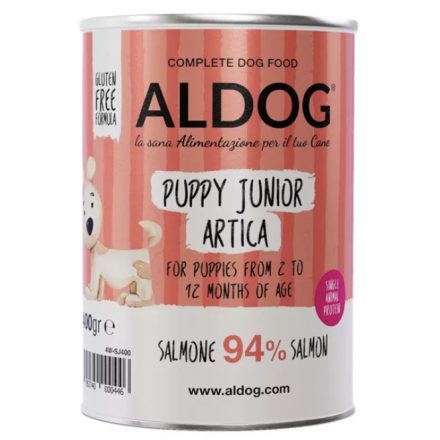 ALDOG® PUPPY-JUNIOR ARTICA LAZACOS MONOPROTEINES KÖLYÖK KUTYA PÁSTÉTOM 400 g