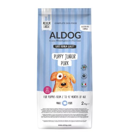ALDOG PUPPY-JUNIOR PORK KUTYATÁP MEDIUM 2 KG