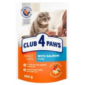   CLUB4PAWS Teljes értékű nedves eledel macskáknak-Lazaccal, zselében