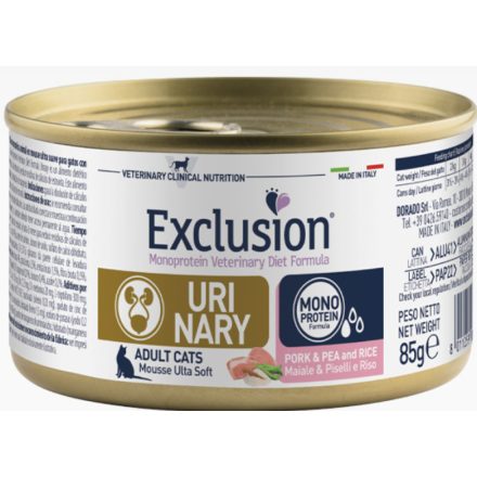 Exclusion URINARY (sertés, borsó, rizs) konzerv cicáknak 85 g