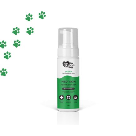Kutya prebiotikus szemkörnyék ápoló, fül, bőr és redő ápoló hab, We Love Bark - Medi Skin 175ml