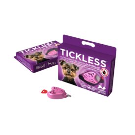   Vegyszermentes ultrahangos kullancs- és bolhariasztó medál kutyáknak és macskáknak, TICKLESS - pink