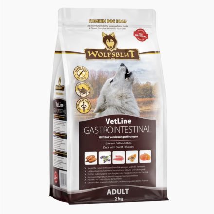 WOLFSBLUT VETLINE GASTROINTESTINAL KACSA ÉDESBURGONYÁVAL SZÁRAZ KUTYATÁP 2 KG
